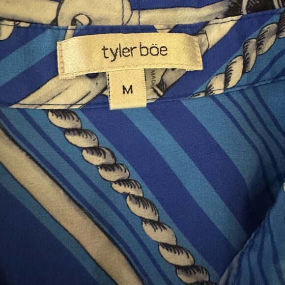 Tyler Boe 100% Silk Chain Print Tina Blouse - Picture 10 of 11